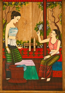 Thai painting of women. clipart