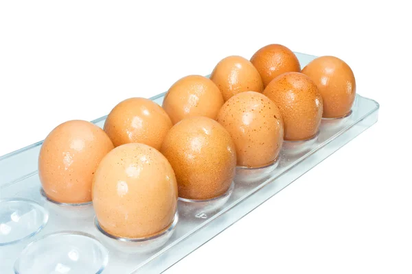 바구니에 담긴 달걀 — 스톡 사진