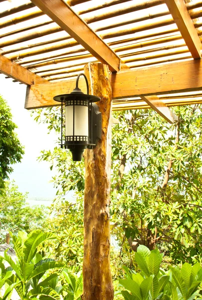 Lamps on the villa terrace. — Stock Photo, Image
