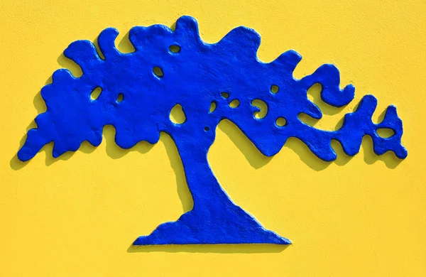 Δέντρο μοτίβο τσιμέντου σχηματοποίηση τέχνης — Φωτογραφία Αρχείου