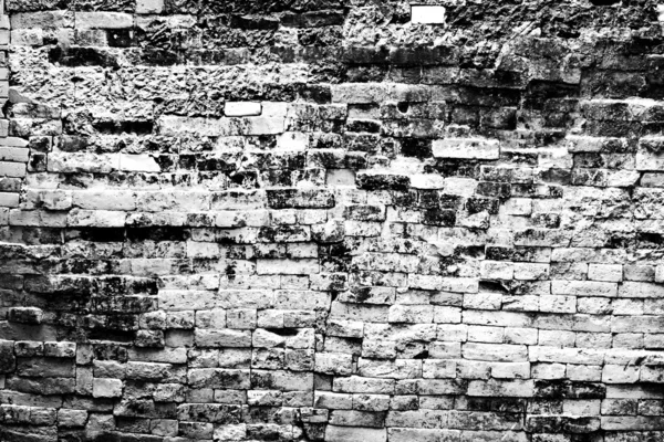 Mur en brique en traitement noir et blanc — Photo