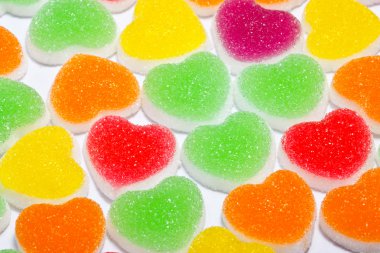 Colorful heart shape jelly clipart