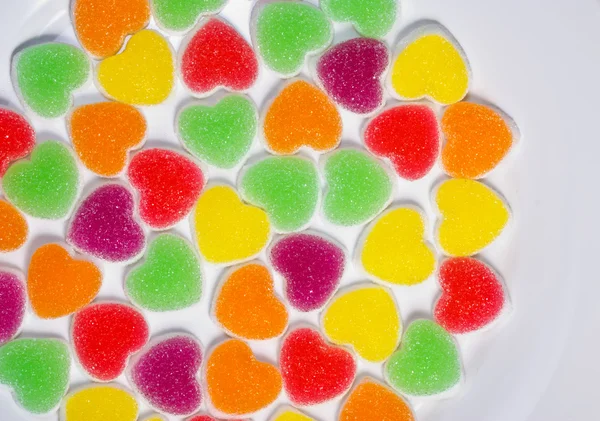 Colorful heart shape jelly — Stock Photo, Image