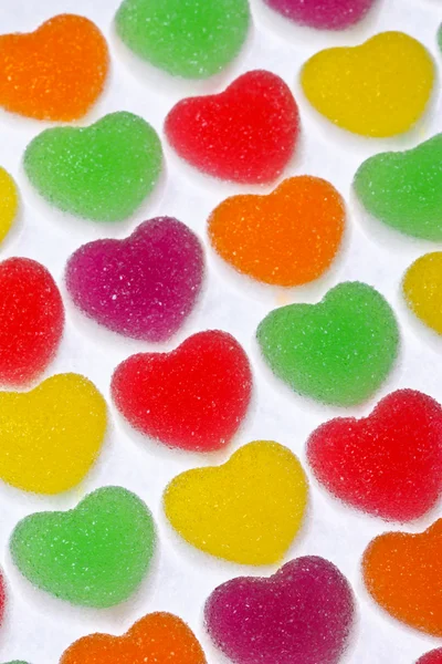Gelatina colorida en forma de corazón — Foto de Stock