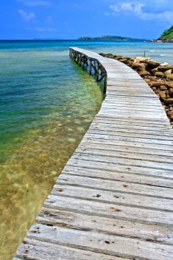 Wood jetty into sea