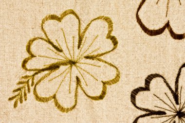el yapımı çiçek üzerine kumaş dokuma
