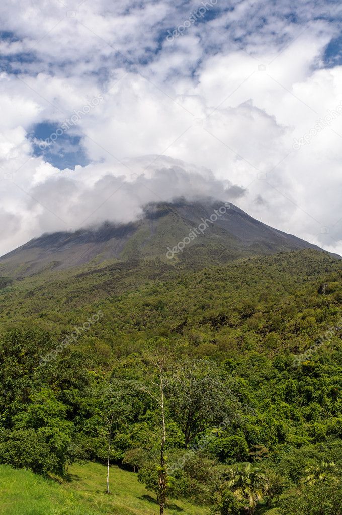Volcano Arenal on a cloudy day