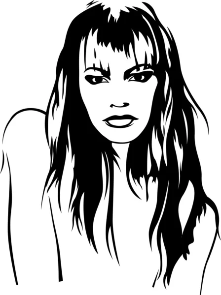 Kvinna ansikte illustration — Stock vektor