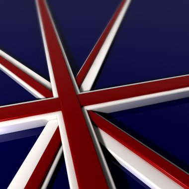 Three Dimentional Extruded British Flag clipart