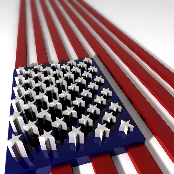 Тривимірний екструдований прапор США — стокове фото