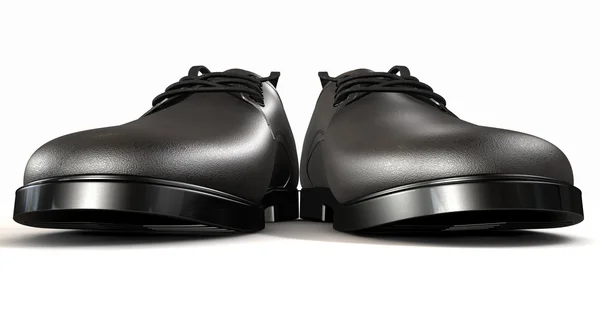 Formella svart läder skor extrema fram — Stockfoto