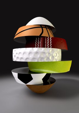 Segmented Fragmenting Sports Ball clipart