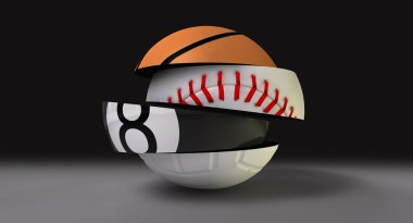 Segmented Fragmented Round Sports Ball clipart