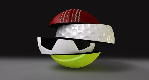 Gesegmenteerd gefragmenteerde ronde sport bal — Stockfoto