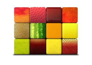 Fruit Cubes Stacked clipart