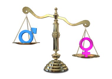 Gender Inequality Balancing Scale clipart