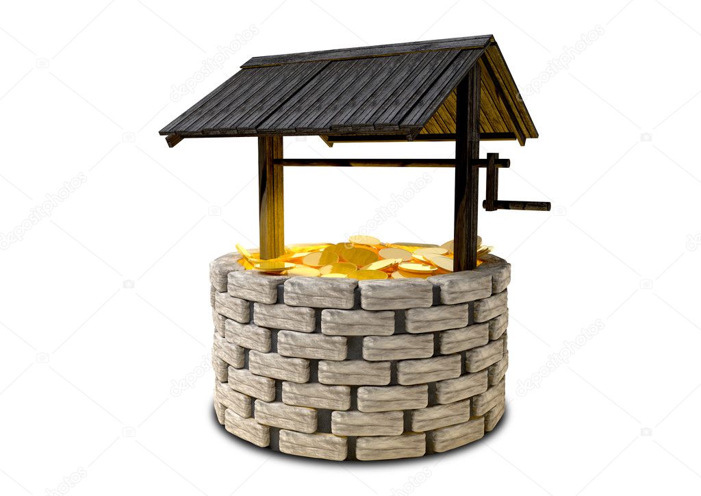 Wishing Well With Gold Coins