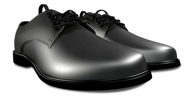 Formalne czarne skórzane buty perspektywy — Zdjęcie stockowe