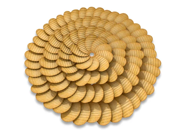 Kreisförmiges Kartoffelchips-Muster — Stockfoto