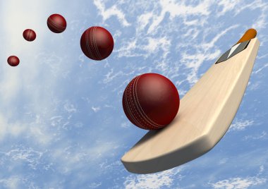 Cricket Bat With Ball Flight Path clipart