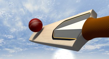 Cricket Bat Striking Ball clipart