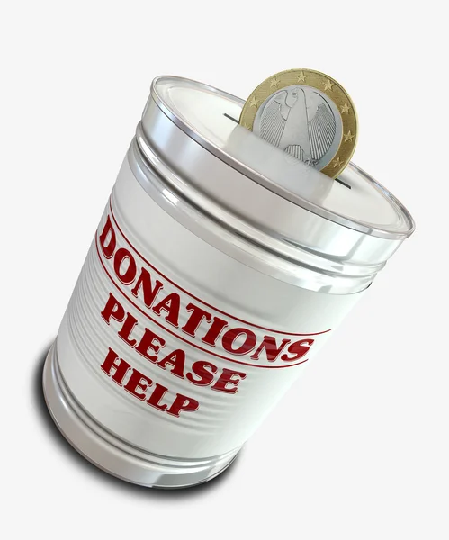 Lata de lata de doação — Fotografia de Stock