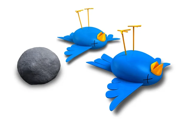Twee vogels met één steen doden — Stockfoto