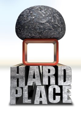Caught Between A Rock And A Hard Place clipart