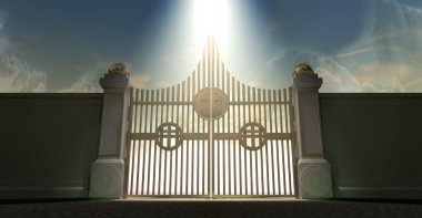 Heavens Golden Pearly Gates clipart