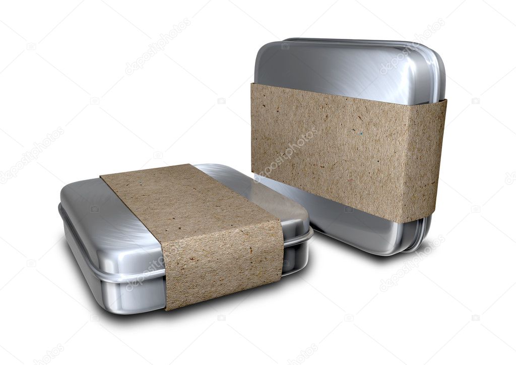 Brushed Metal Tins With Paper Sleeves