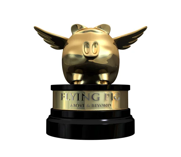 Wanneer varkens vliegen trofee award — Stockfoto