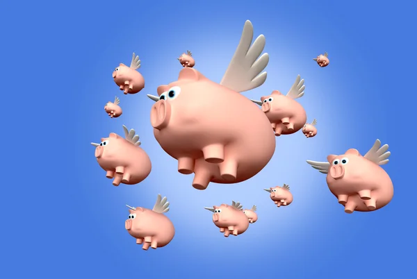 Когда летят свиньи — стоковое фото