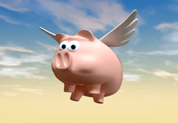 Когда летят свиньи — стоковое фото