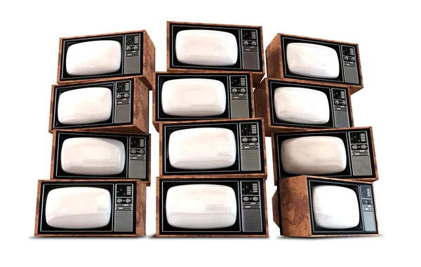 Wall Of Vintage Televisions — Stock Photo, Image