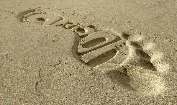 stock image Carbon Footprint In The Sand