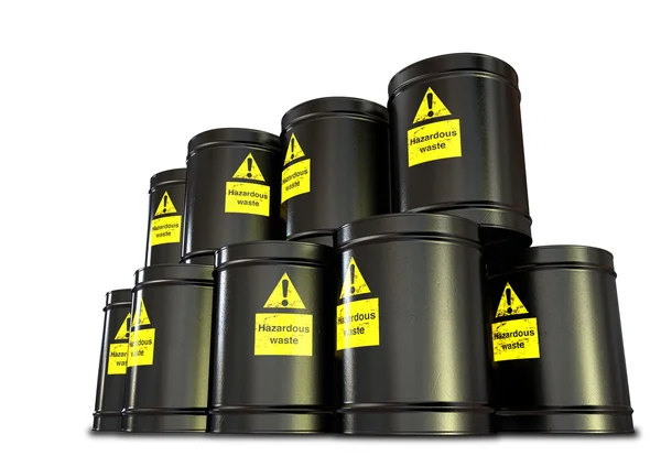 Hazardous Waste Barrel Stack — Stock Photo, Image