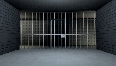 Empty Jail Cell Looking Out clipart