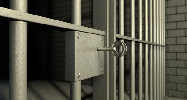 Gevangenis cel deurslot — Stockfoto