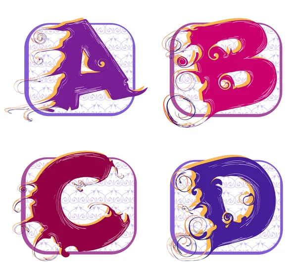 Alfabet a, b??, c, d — Stockvector