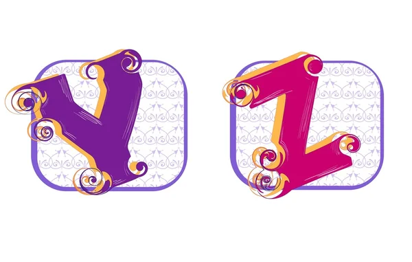 Алфавит y, z — стоковый вектор