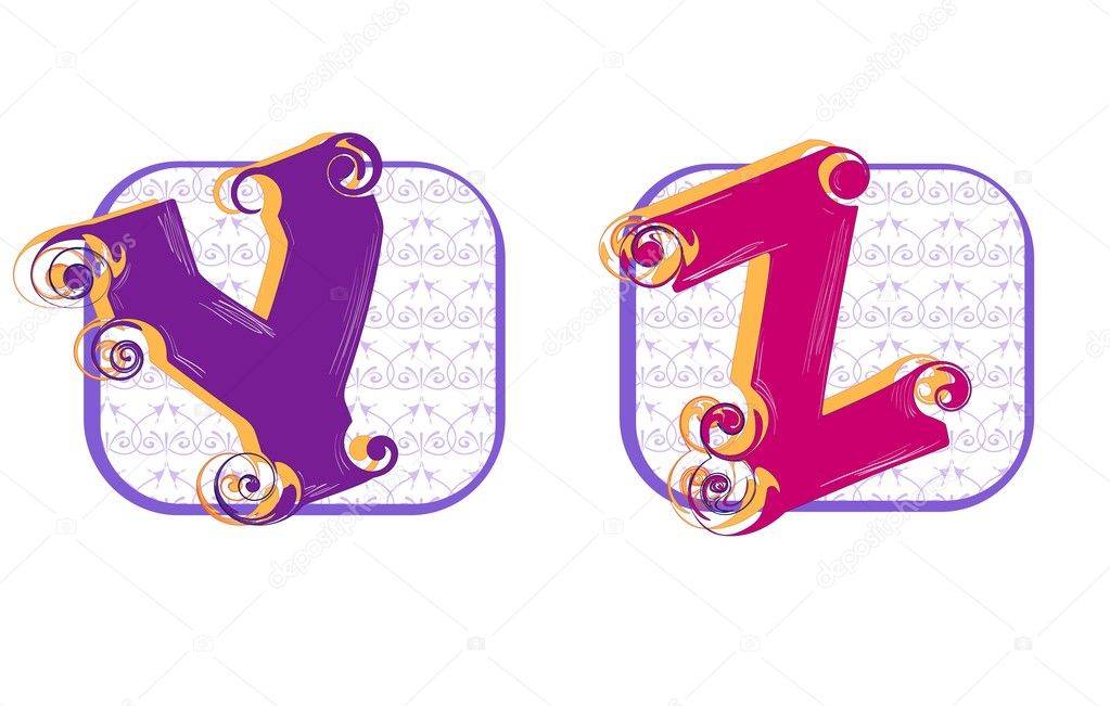 Alphabet y, z