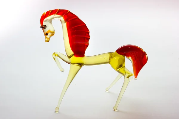 Glass horse with red mane — Stock Photo, Image