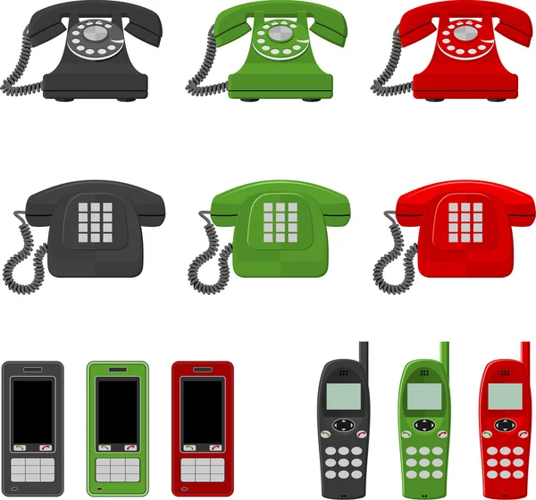 Dodici telefoni — Vettoriale Stock