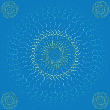 Yellow Sun. Mandala clipart