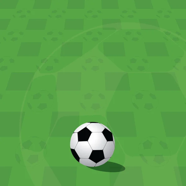 Μπάλα ποδοσφαίρου στο πράσινο πεδίο — Διανυσματικό Αρχείο