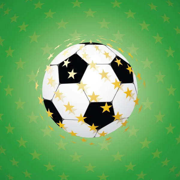 Fotbalový míč s zlatými hvězdami. 3D — Stockový vektor