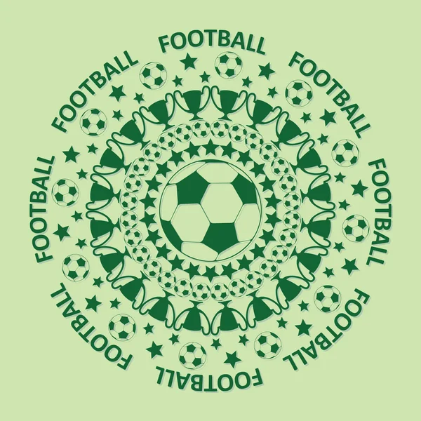 Gröna fotboll gummistämpel eller mandala — Stock vektor