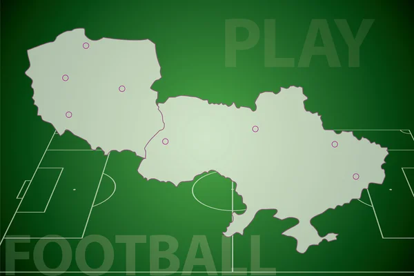 足球背景与绿色领域 — 图库矢量图片