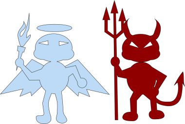 Angel and devil clipart