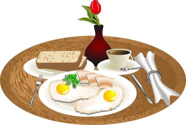 Breakfast tray — Stock Vector